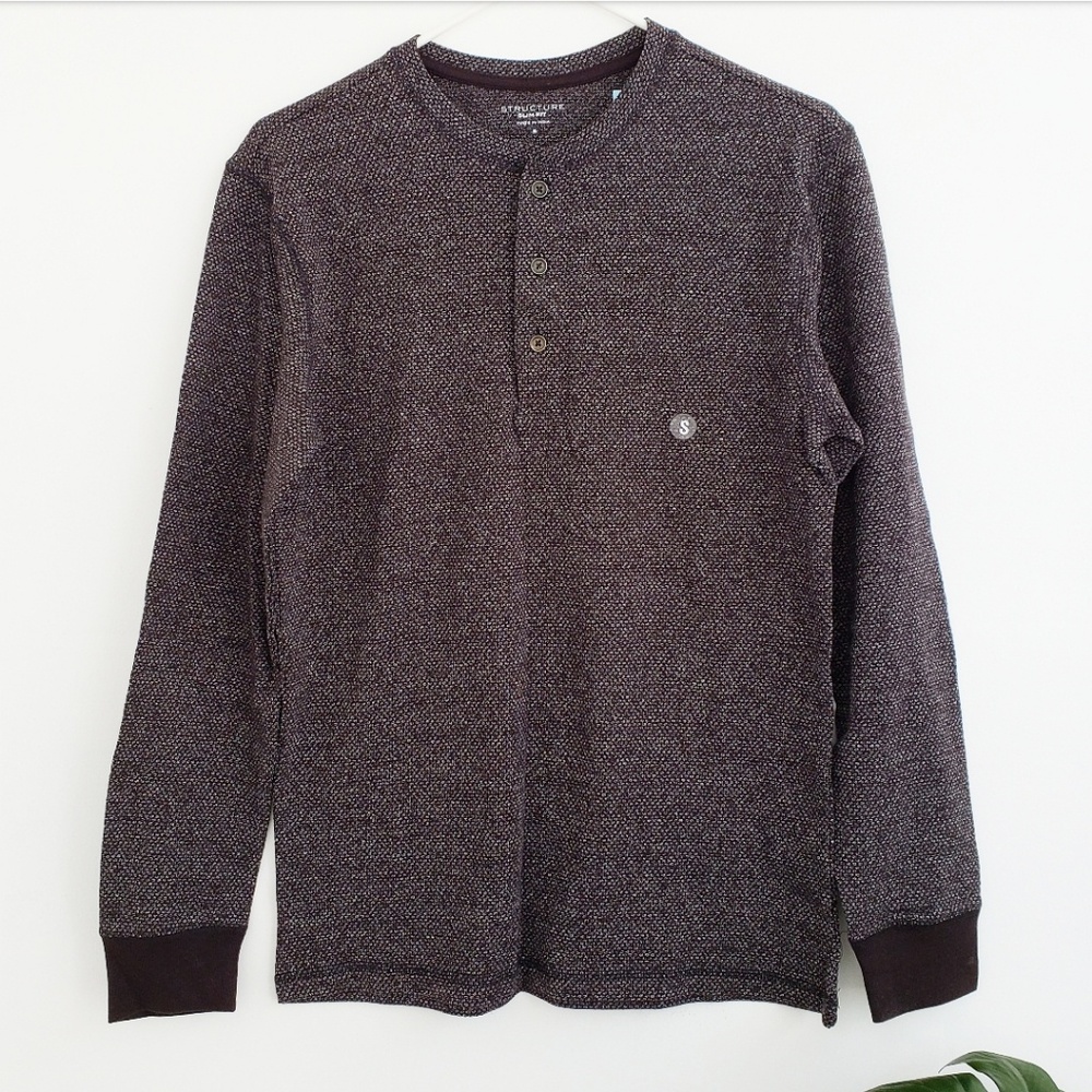 NWT STRUCTURE SLIM FIT BLACK/GRAY SWEATER